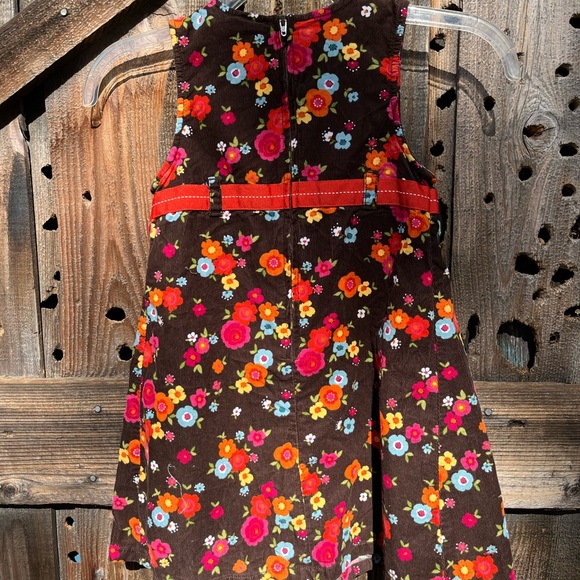 Gymboree Woodland Friends Corduroy dress size 6 Brown Orange Fall Floral - Picture 2 of 3